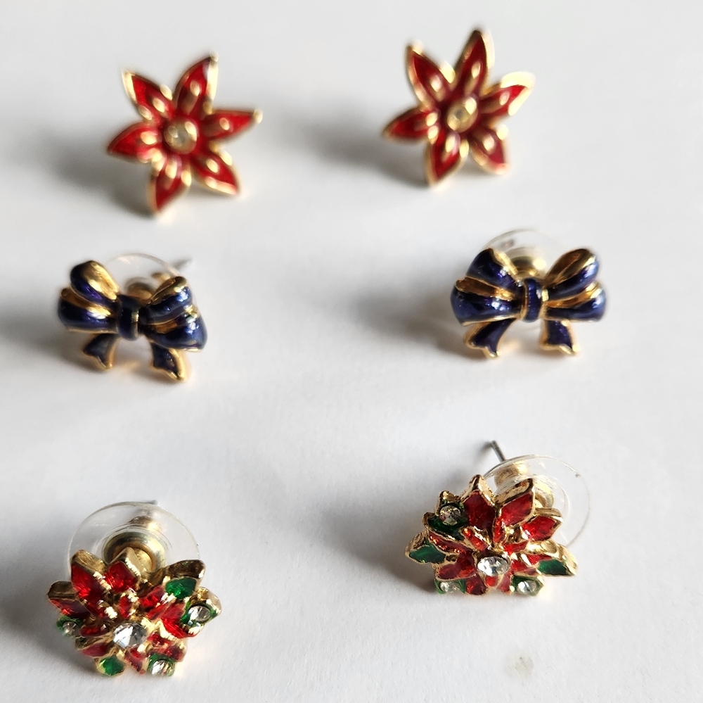 Seasonal Earring Sets (3) Gold Tone